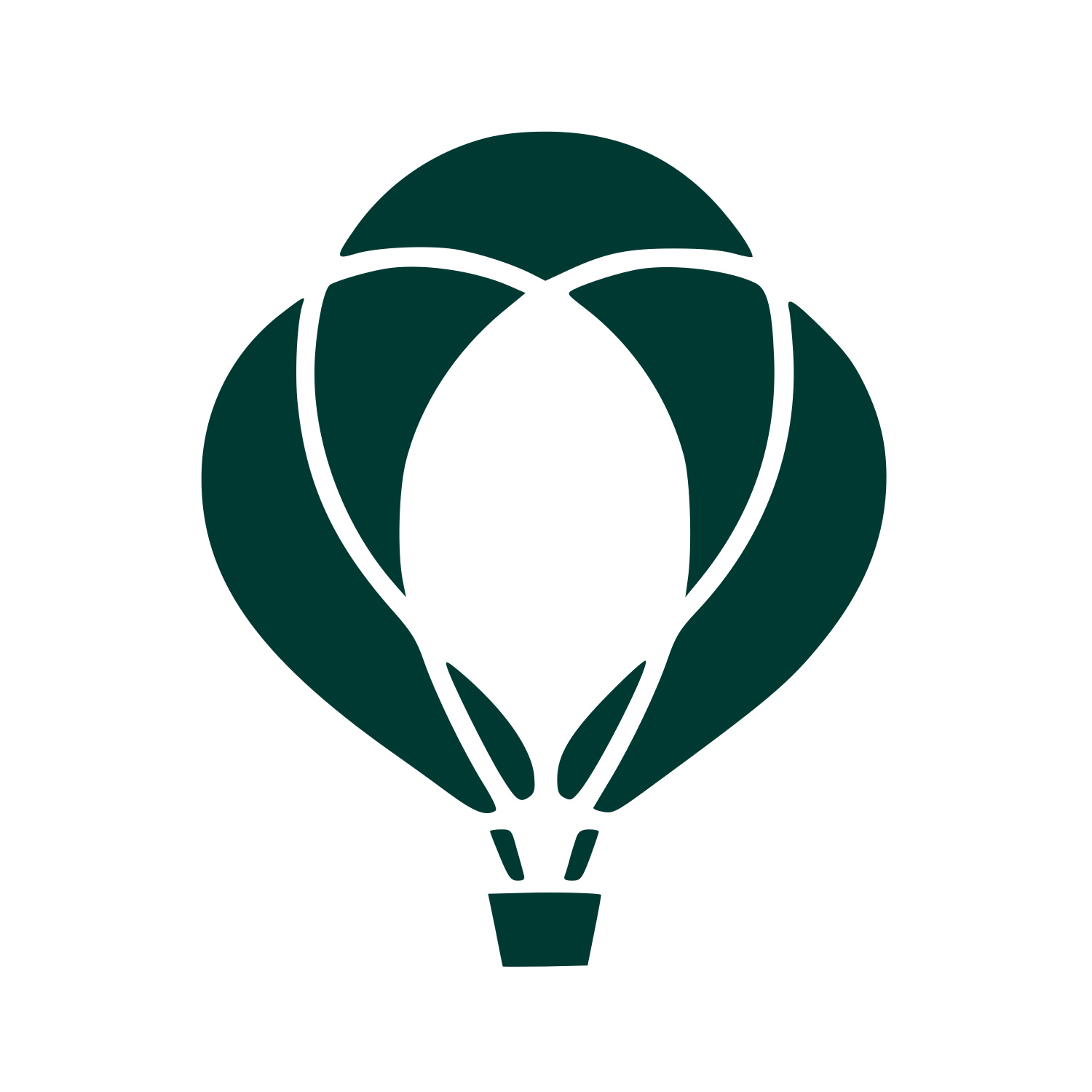 Overlapping Hot Air Balloon Logo #003932
