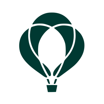 Overlapping Hot Air Balloon Logo #003932