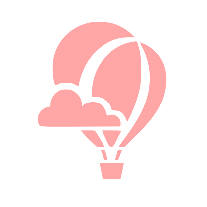 Hot Air Balloon Cloud Logo #ffa6a6