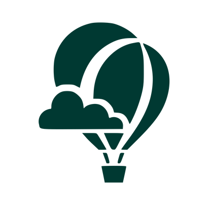 Hot Air Balloon Cloud Logo #003932