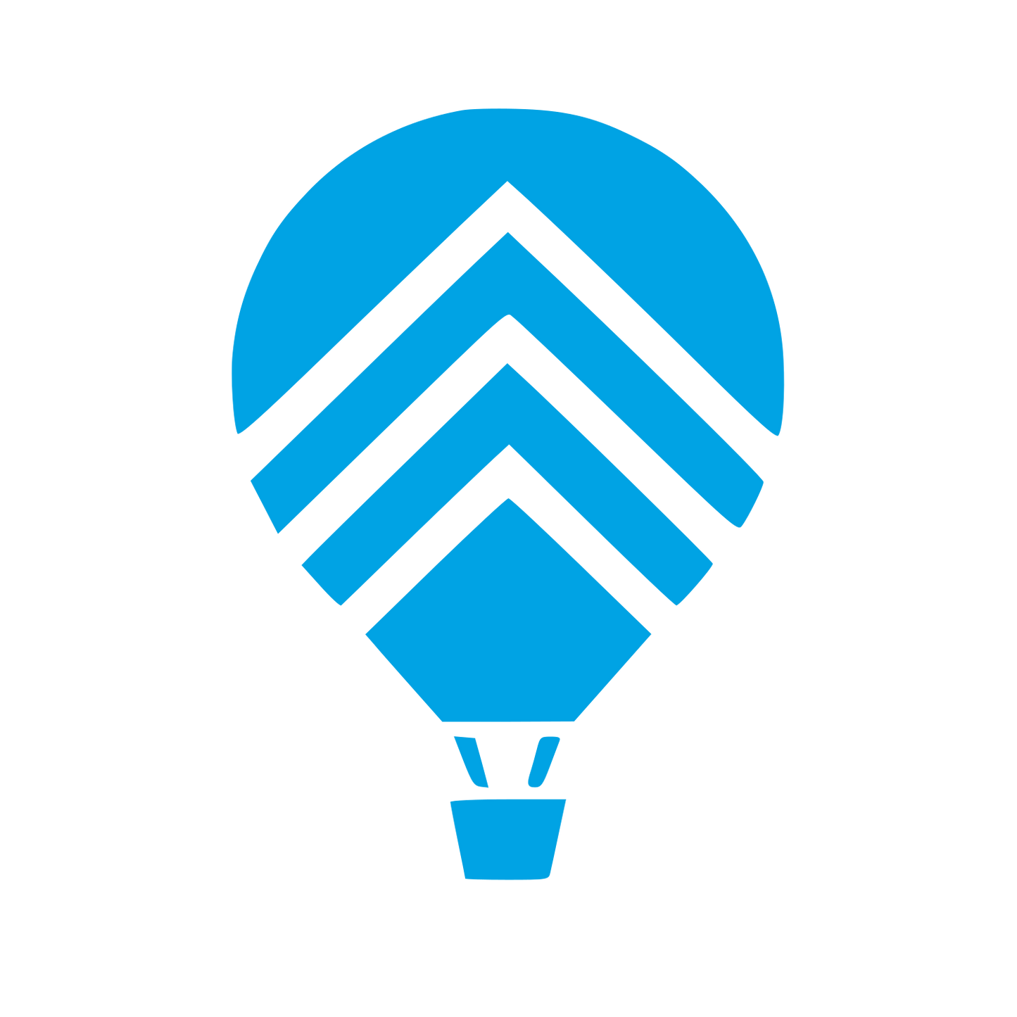 Hot Air Balloon Chevron Logo #00a3e4