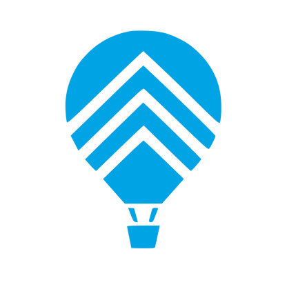Hot Air Balloon Chevron Logo #00a3e4