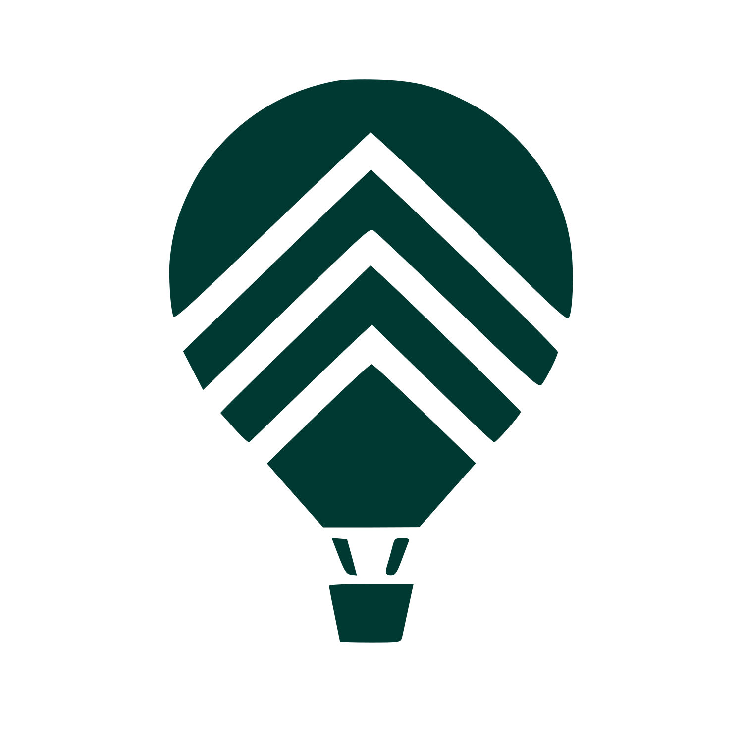 Hot Air Balloon Chevron Logo #003932