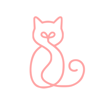 Monoline Cat Logo #ffa6a6