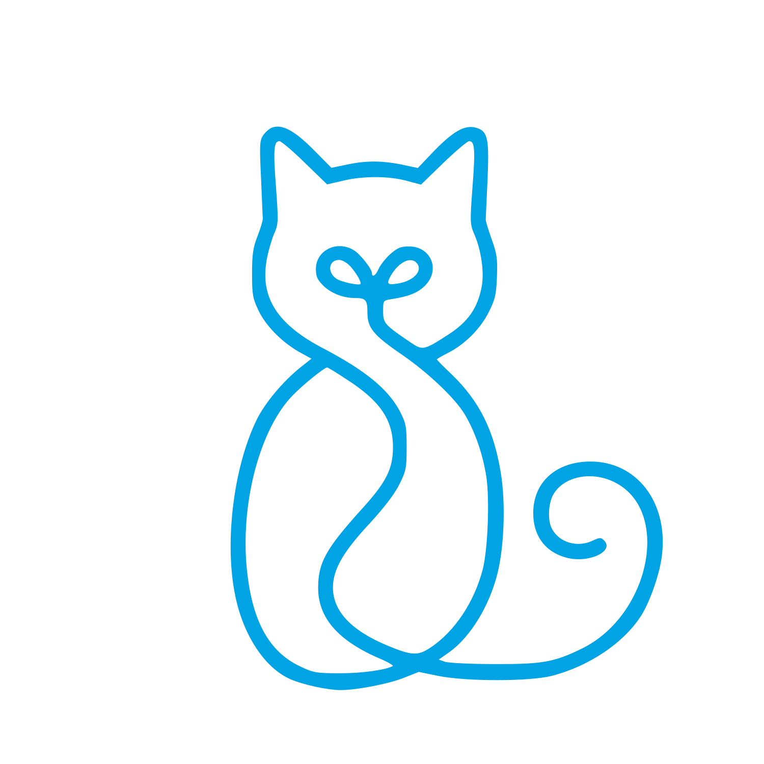 Monoline Cat Logo #00a3e4