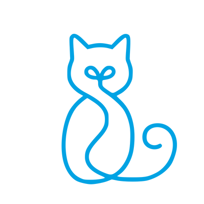 Monoline Cat Logo #00a3e4
