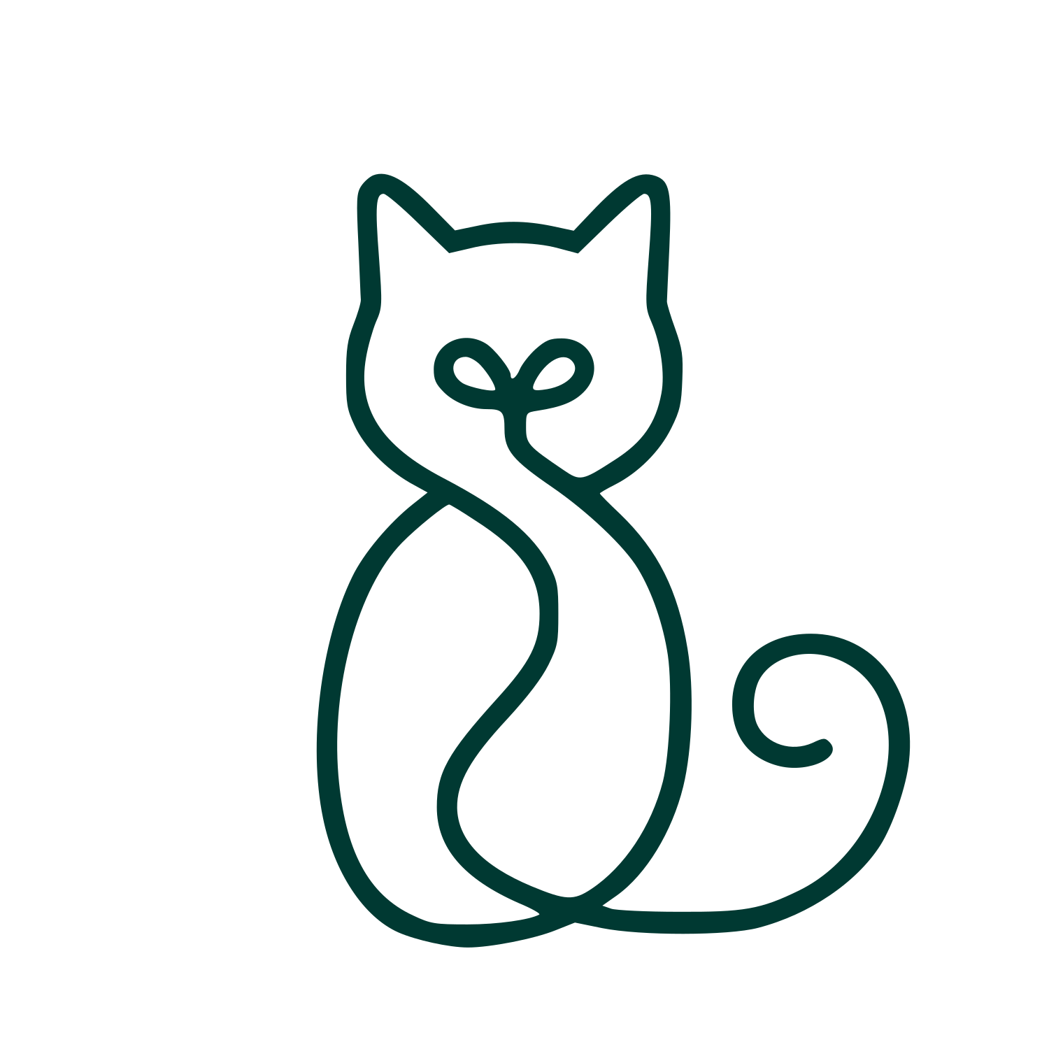 Monoline Cat Logo #003932