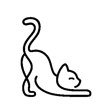 Monoline Stretching Cat Logo