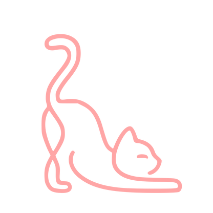 Monoline Stretching Cat Logo #ffa6a6