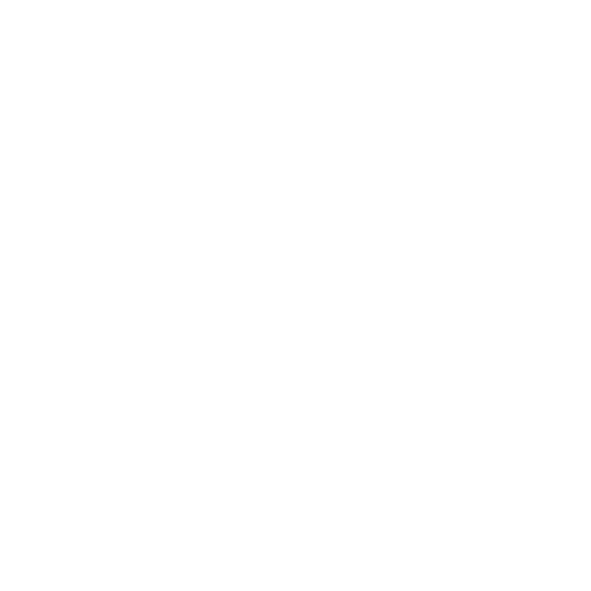 Monoline Stretching Cat Logo #ffffff