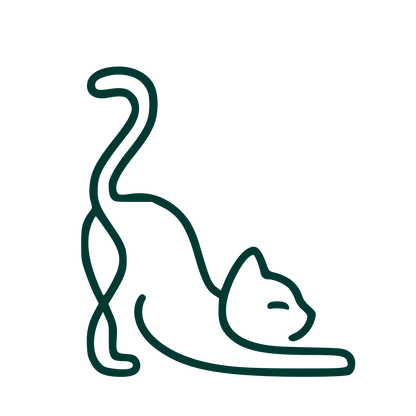 Monoline Stretching Cat Logo #003932