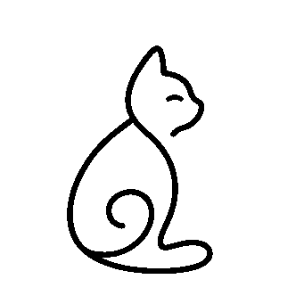 Monoline Sitting Cat Logo