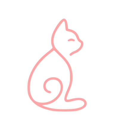 Monoline Sitting Cat Logo #ffa6a6