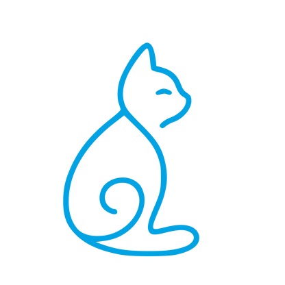 Monoline Sitting Cat Logo #00a3e4