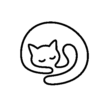 Sleeping Cat Monoline Logo