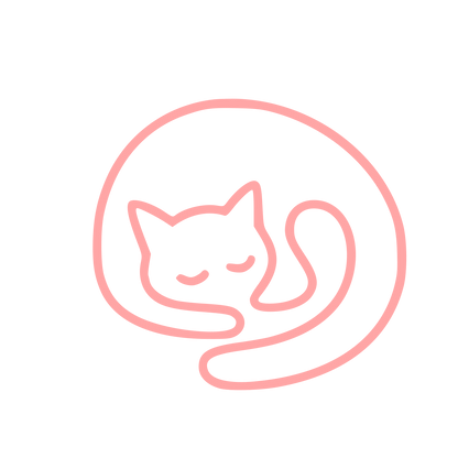 Sleeping Cat Monoline Logo #ffa6a6
