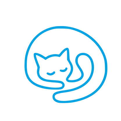 Sleeping Cat Monoline Logo #00a3e4
