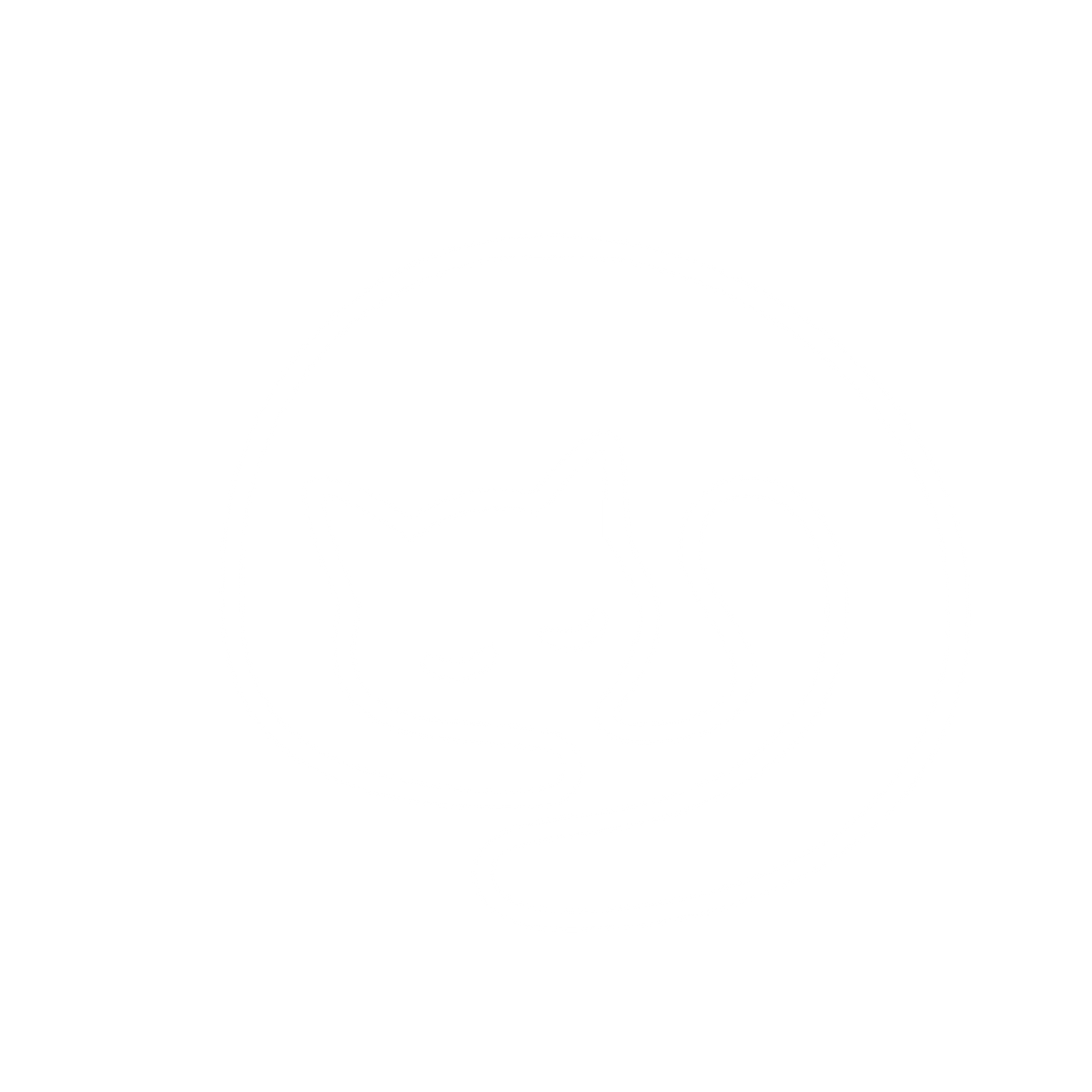 Sleeping Cat Monoline Logo #ffffff