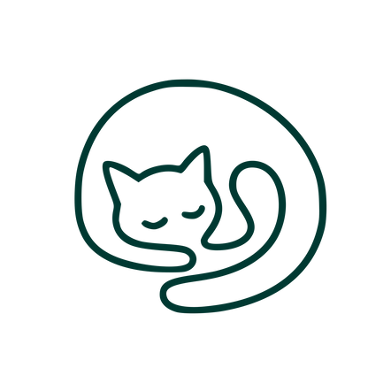 Sleeping Cat Monoline Logo #003932