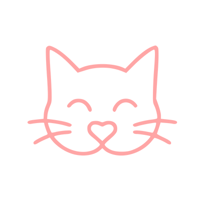 Monoline Cat Face Logo #ffa6a6
