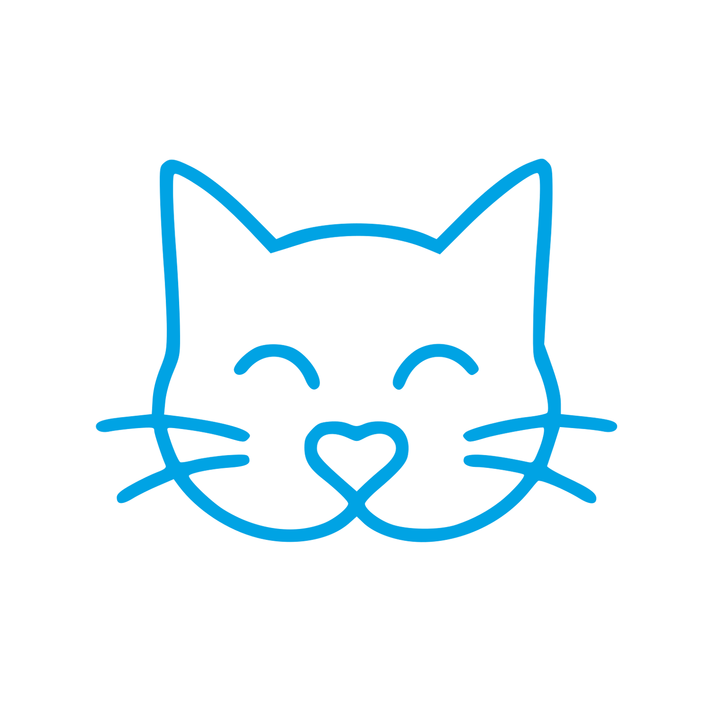 Monoline Cat Face Logo #00a3e4