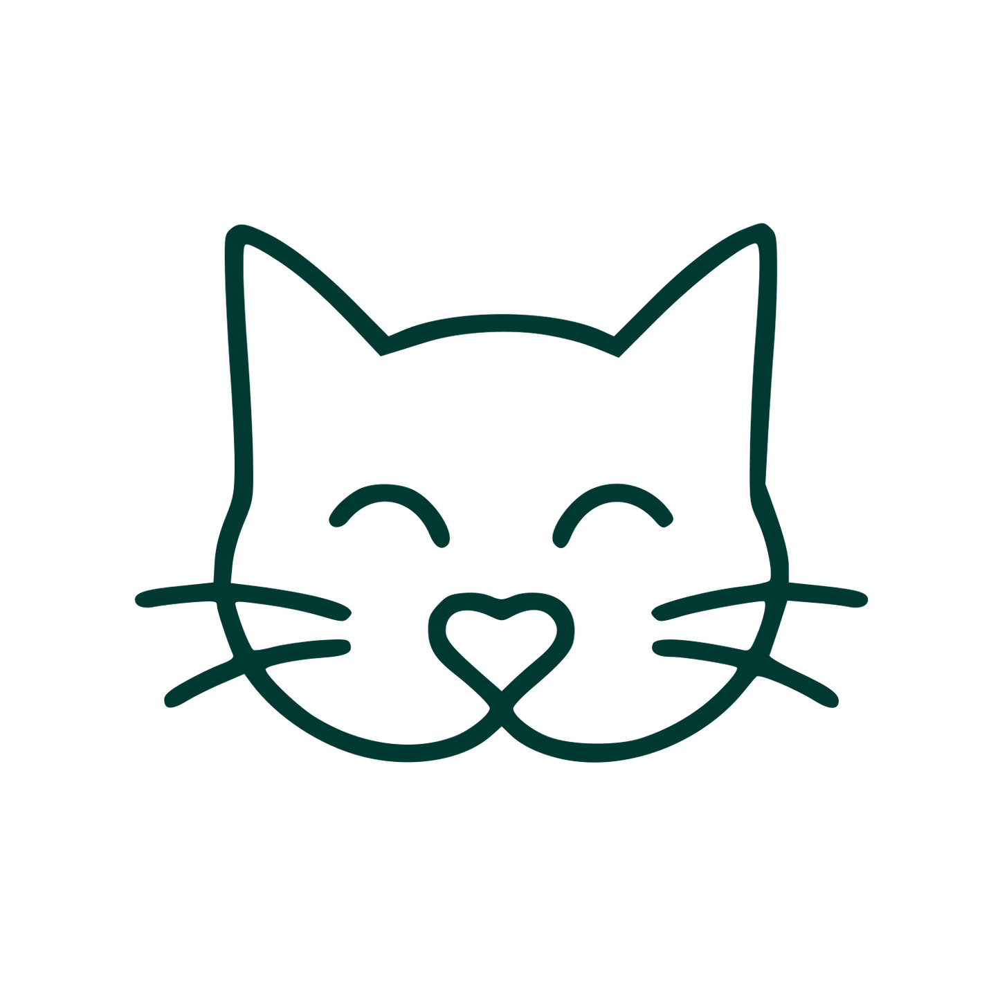 Monoline Cat Face Logo #003932