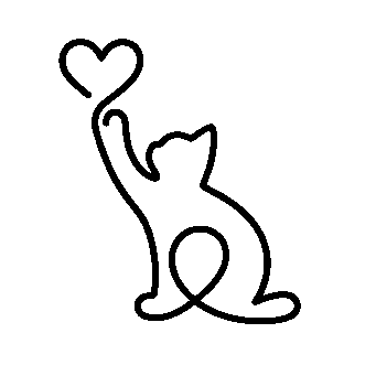 Monoline Cat Heart Logo