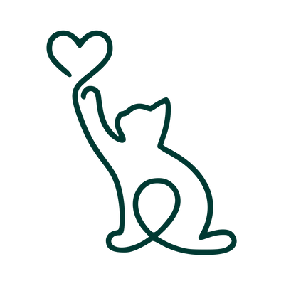 Monoline Cat Heart Logo #003932