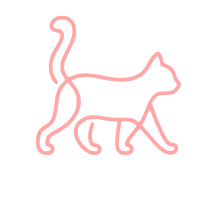 Monoline Walking Cat Logo #ffa6a6