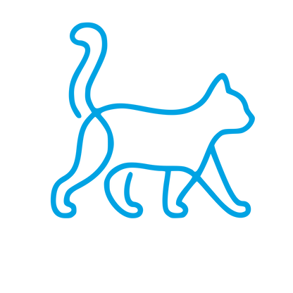 Monoline Walking Cat Logo #00a3e4