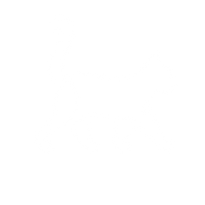 Monoline Walking Cat Logo #ffffff