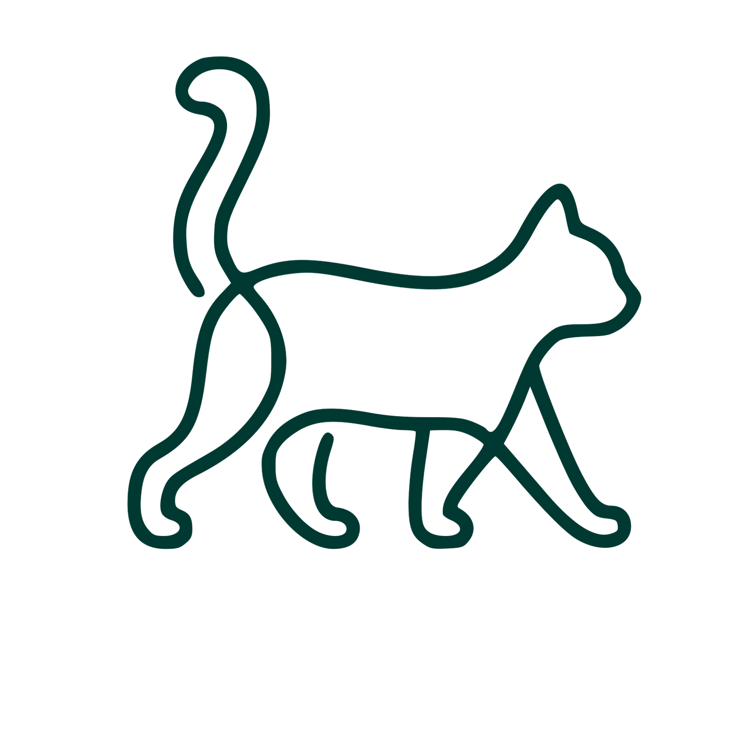 Monoline Walking Cat Logo #003932