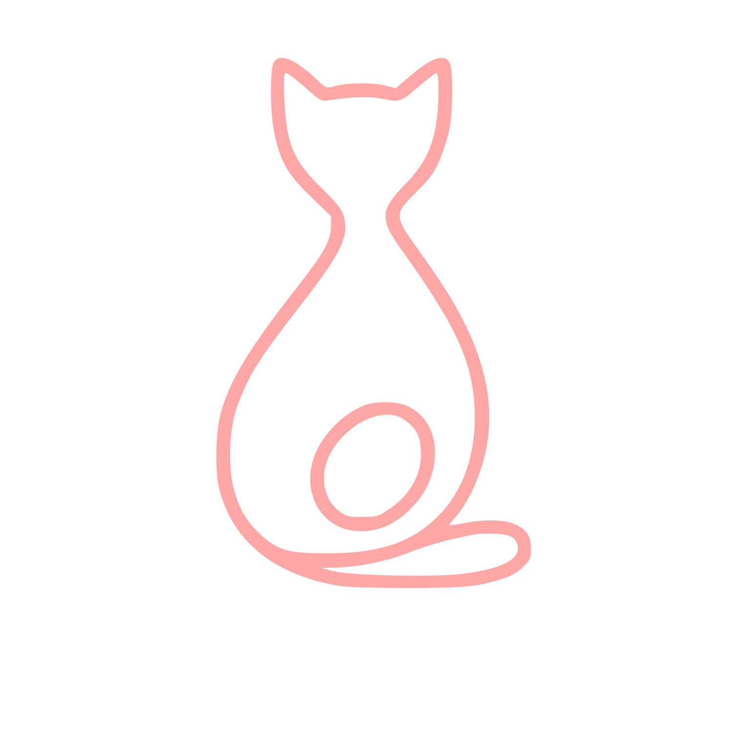 Monoline Cat Logo #ffa6a6