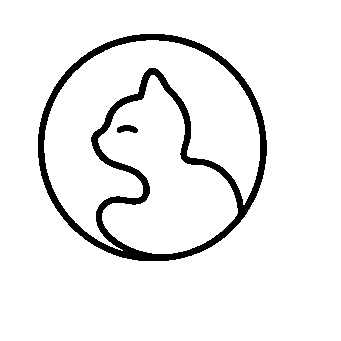 Monoline Cat Circle Logo
