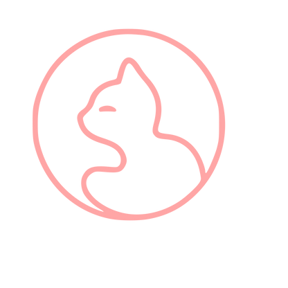 Monoline Cat Circle Logo #ffa6a6