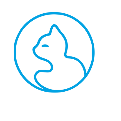 Monoline Cat Circle Logo #00a3e4