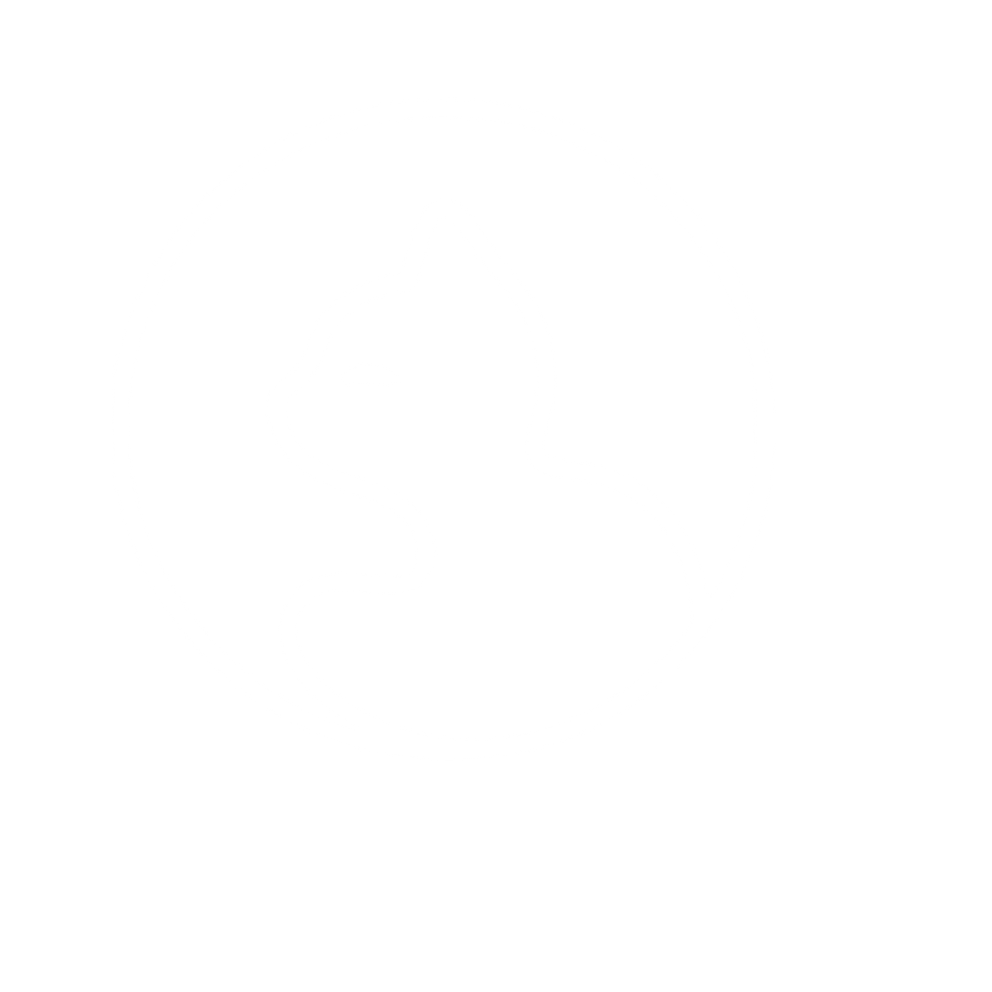 Monoline Cat Circle Logo #ffffff