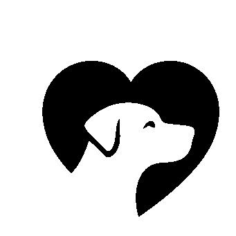 Dog Heart Negative Space Logo
