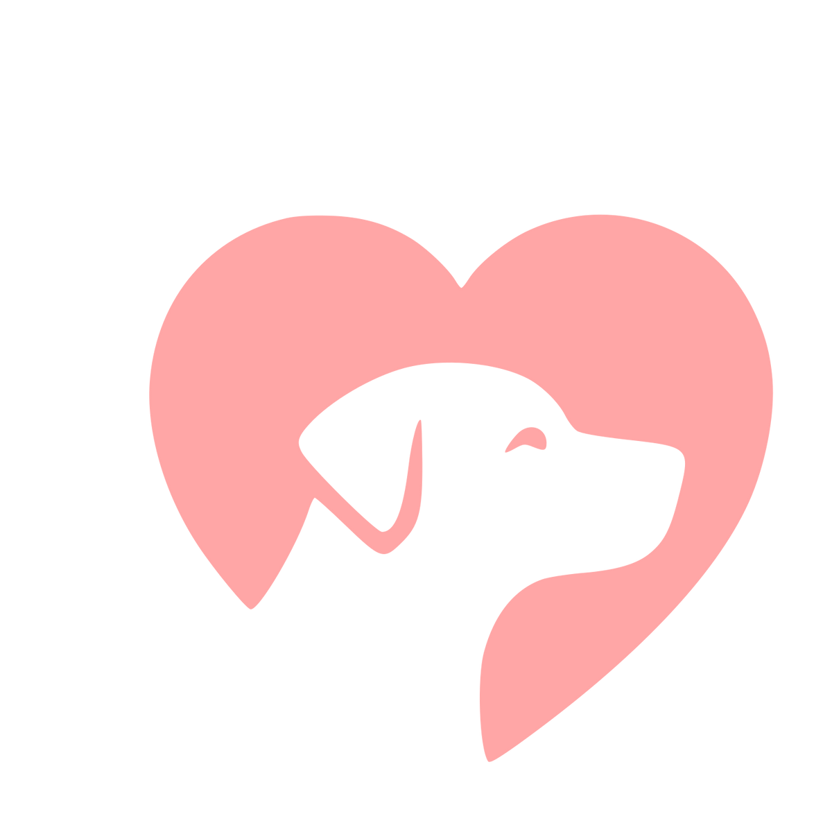 Dog Heart Negative Space Logo #ffa6a6