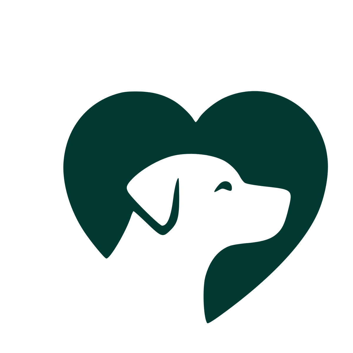 Dog Heart Negative Space Logo #003932