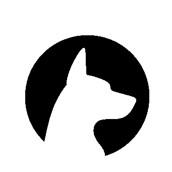 Negative Space Dog Logo