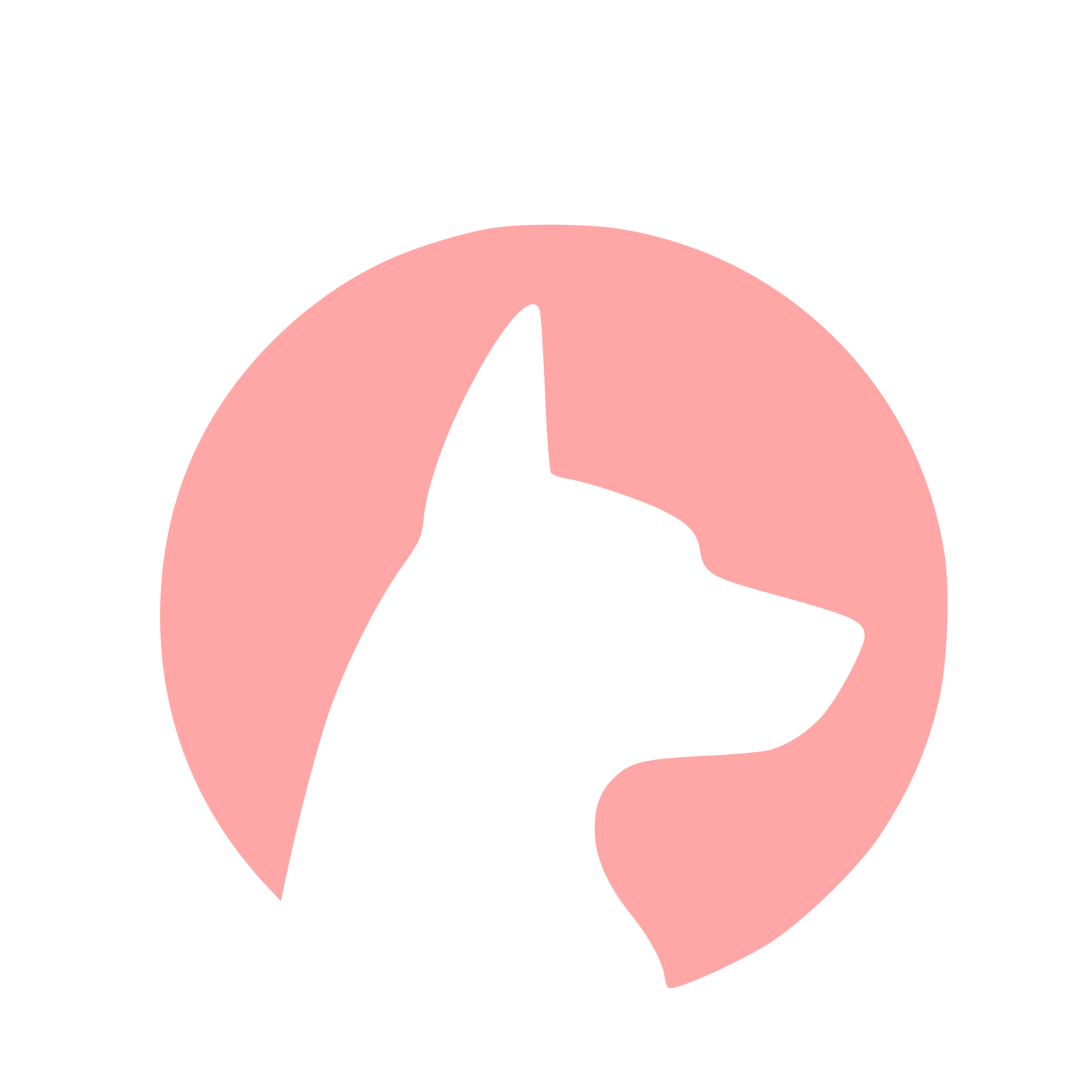 Negative Space Dog Logo #ffa6a6
