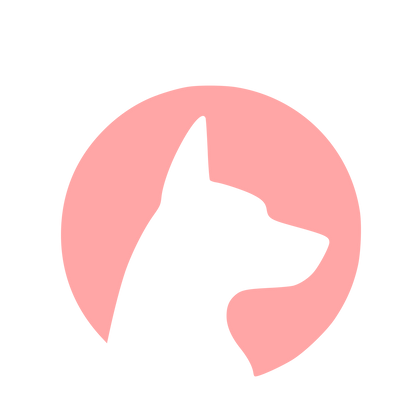 Negative Space Dog Logo #ffa6a6