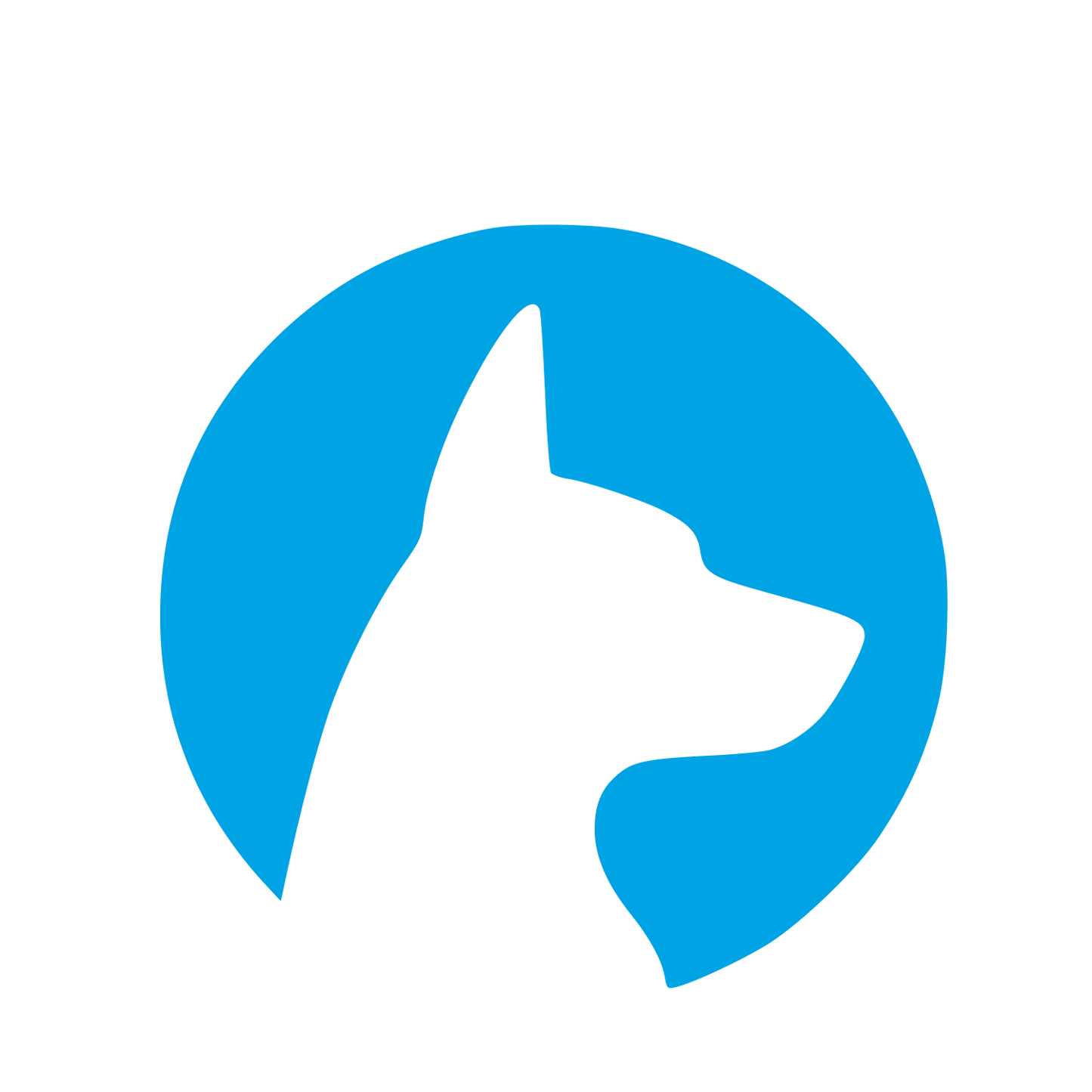 Negative Space Dog Logo #00a3e4