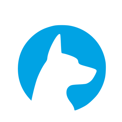 Negative Space Dog Logo #00a3e4