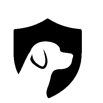 Dog Shield Negative Space Logo