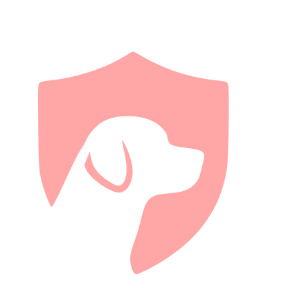 Dog Shield Negative Space Logo #ffa6a6