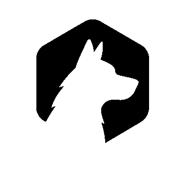 Negative Space Dog Hexagon Logo