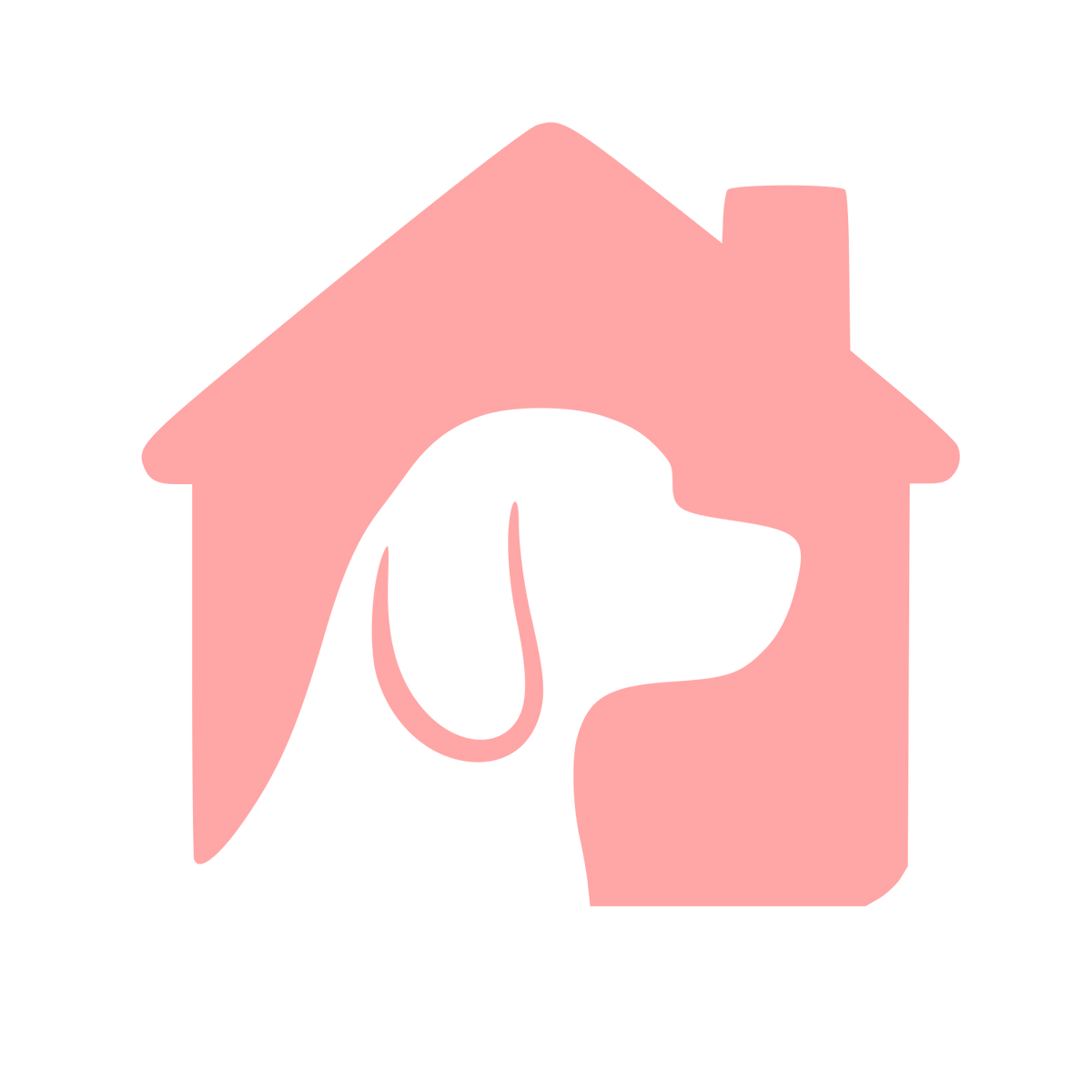 Dog House Negative Space Logo #ffa6a6