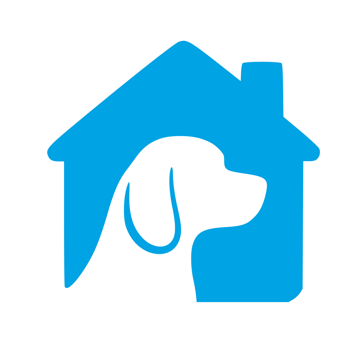 Dog House Negative Space Logo #00a3e4